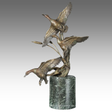 Tier Messing Statue Ducks Dekoration Bronze Skulptur Tpal-313